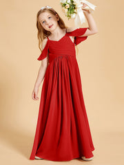 Off-the-Shoulder Bridesmaid Gown for Juniors Red