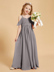 Off-the-Shoulder Bridesmaid Gown for Juniors Silver