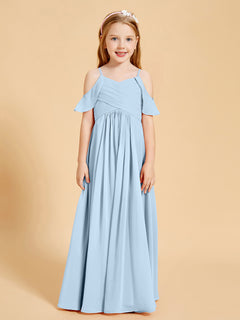 Off-the-Shoulder Bridesmaid Gown for Juniors Sky Blue