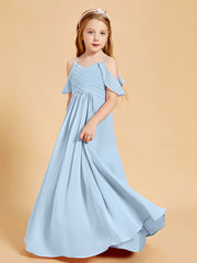 Off-the-Shoulder Bridesmaid Gown for Juniors Sky Blue