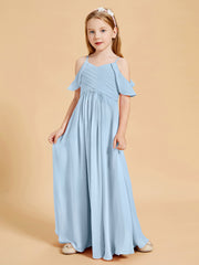 Off-the-Shoulder Bridesmaid Gown for Juniors Sky Blue