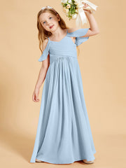 Off-the-Shoulder Bridesmaid Gown for Juniors Sky Blue
