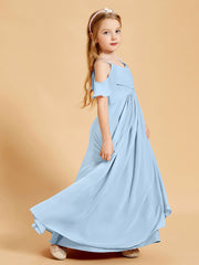 Off-the-Shoulder Bridesmaid Gown for Juniors Sky Blue