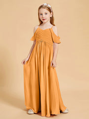 Off-the-Shoulder Bridesmaid Gown for Juniors Tangerine
