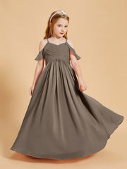 Off-the-Shoulder Bridesmaid Gown for Juniors Taupe