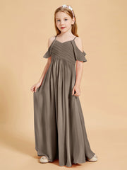 Off-the-Shoulder Bridesmaid Gown for Juniors Taupe