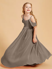 Off-the-Shoulder Bridesmaid Gown for Juniors Taupe