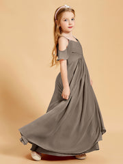 Off-the-Shoulder Bridesmaid Gown for Juniors Taupe