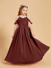 Off-the-Shoulder Bridesmaid Gown for Juniors Terracotta