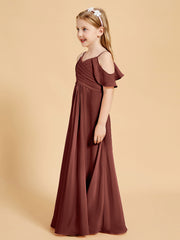 Off-the-Shoulder Bridesmaid Gown for Juniors Terracotta