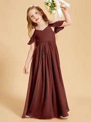 Off-the-Shoulder Bridesmaid Gown for Juniors Terracotta