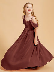 Off-the-Shoulder Bridesmaid Gown for Juniors Terracotta