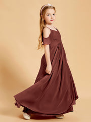 Off-the-Shoulder Bridesmaid Gown for Juniors Terracotta