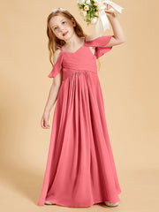 Off-the-Shoulder Bridesmaid Gown for Juniors Watermelon