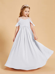 Off-the-Shoulder Bridesmaid Gown for Juniors White