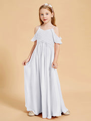 Off-the-Shoulder Bridesmaid Gown for Juniors White