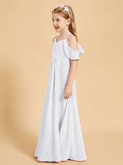 Off-the-Shoulder Bridesmaid Gown for Juniors White
