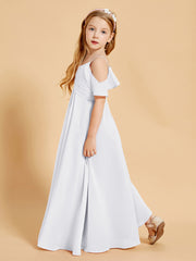 Off-the-Shoulder Bridesmaid Gown for Juniors White