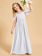 Off-the-Shoulder Bridesmaid Gown for Juniors White