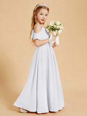 Off-the-Shoulder Bridesmaid Gown for Juniors White