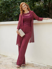 Simple Chiffon Jacket Wrap Burgundy Plus Size