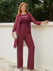 Simple Chiffon Jacket Wrap Burgundy Plus Size