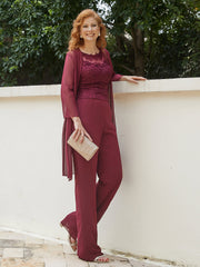 Simple Chiffon Jacket Wrap Burgundy