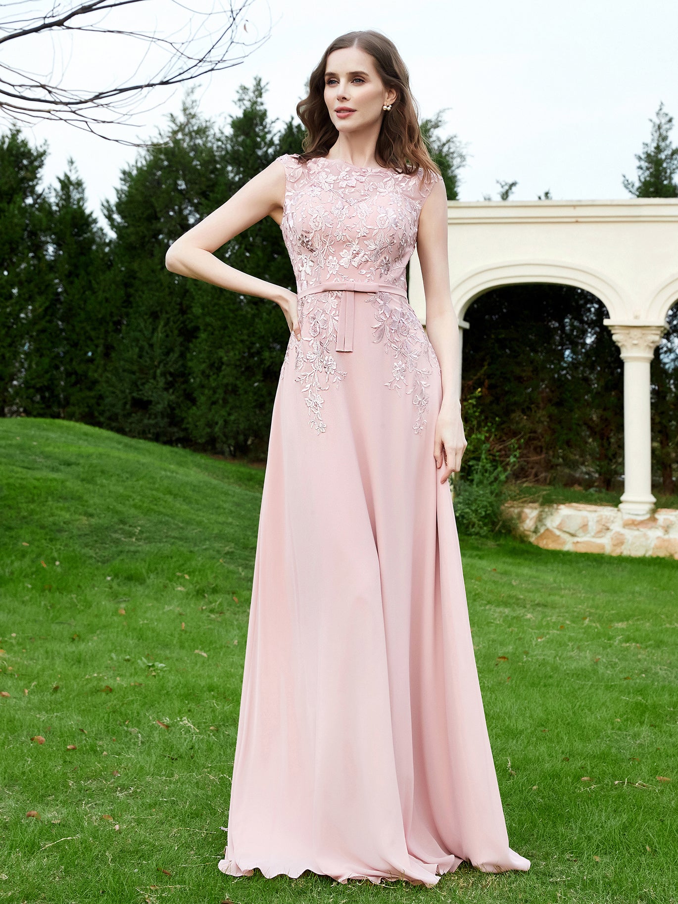 modest bridesmaid dresses uk Kenzie Modest Halter Ruffles Floor Length Chiffon Bridesmaid Dresses