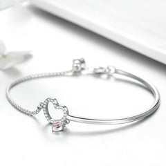Heart Charm Bracelet in Sterling Silver