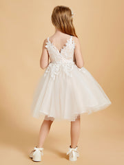 Enchanting Tulle Flower Girl Dresses with Lace Applique