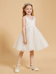 Enchanting Tulle Flower Girl Dresses with Lace Applique