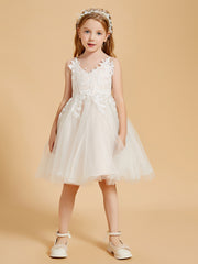 Enchanting Tulle Flower Girl Dresses with Lace Applique