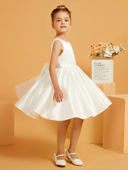 Cute A-Line Bow Short Flower Girl Dress Ivory