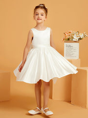 Cute A-Line Bow Short Flower Girl Dress Ivory