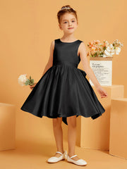 Cute A-Line Bow Short Flower Girl Dress Black