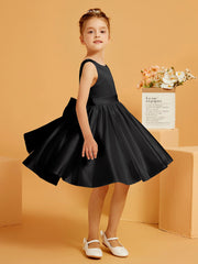 Cute A-Line Bow Short Flower Girl Dress Black