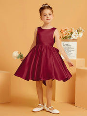 Cute A-Line Bow Short Flower Girl Dress Burgundy