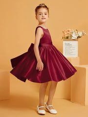 Cute A-Line Bow Short Flower Girl Dress Burgundy