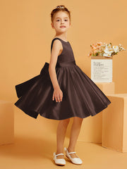 Cute A-Line Bow Short Flower Girl Dress Chocolate