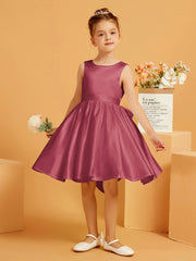 Cute A-Line Bow Short Flower Girl Dress Cinnamon Rose