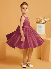 Cute A-Line Bow Short Flower Girl Dress Cinnamon Rose