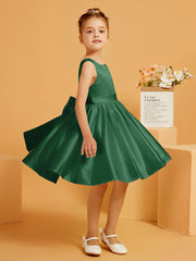 Cute A-Line Bow Short Flower Girl Dress Dark Green