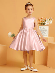 Cute A-Line Bow Short Flower Girl Dress Dusty Rose