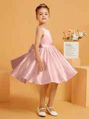 Cute A-Line Bow Short Flower Girl Dress Dusty Rose