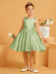 Cute A-Line Bow Short Flower Girl Dress Dusty Sage