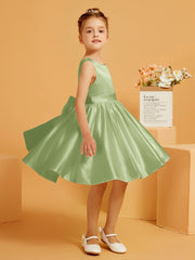 Cute A-Line Bow Short Flower Girl Dress Dusty Sage