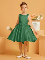 Cute A-Line Bow Short Flower Girl Dress Emerald