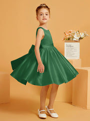 Cute A-Line Bow Short Flower Girl Dress Emerald