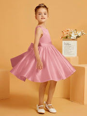 Cute A-Line Bow Short Flower Girl Dress Flamingo