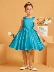 Cute A-Line Bow Short Flower Girl Dress Jade